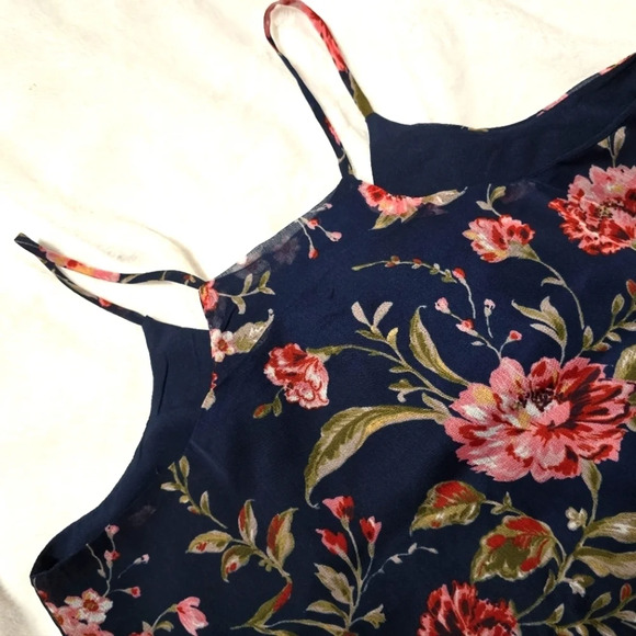 NWT Patrons of Peace Floral Print Tank Top Blouse w/ Ruffle Hem, Sz Medium. - Picture 9 of 12